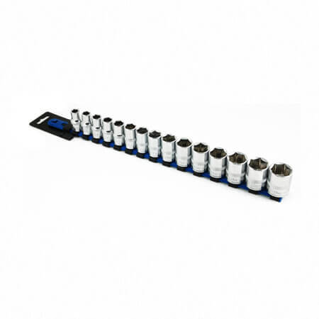 Juego de 15 vasos de 1/2" y 6 puntas (SAE)